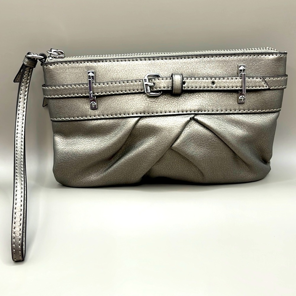 Metallic Silver Vera Wang Wristlet